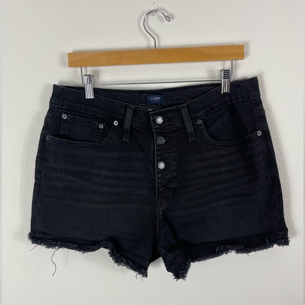 Jcrew Button Front Denim Short in Washed Black Size 31